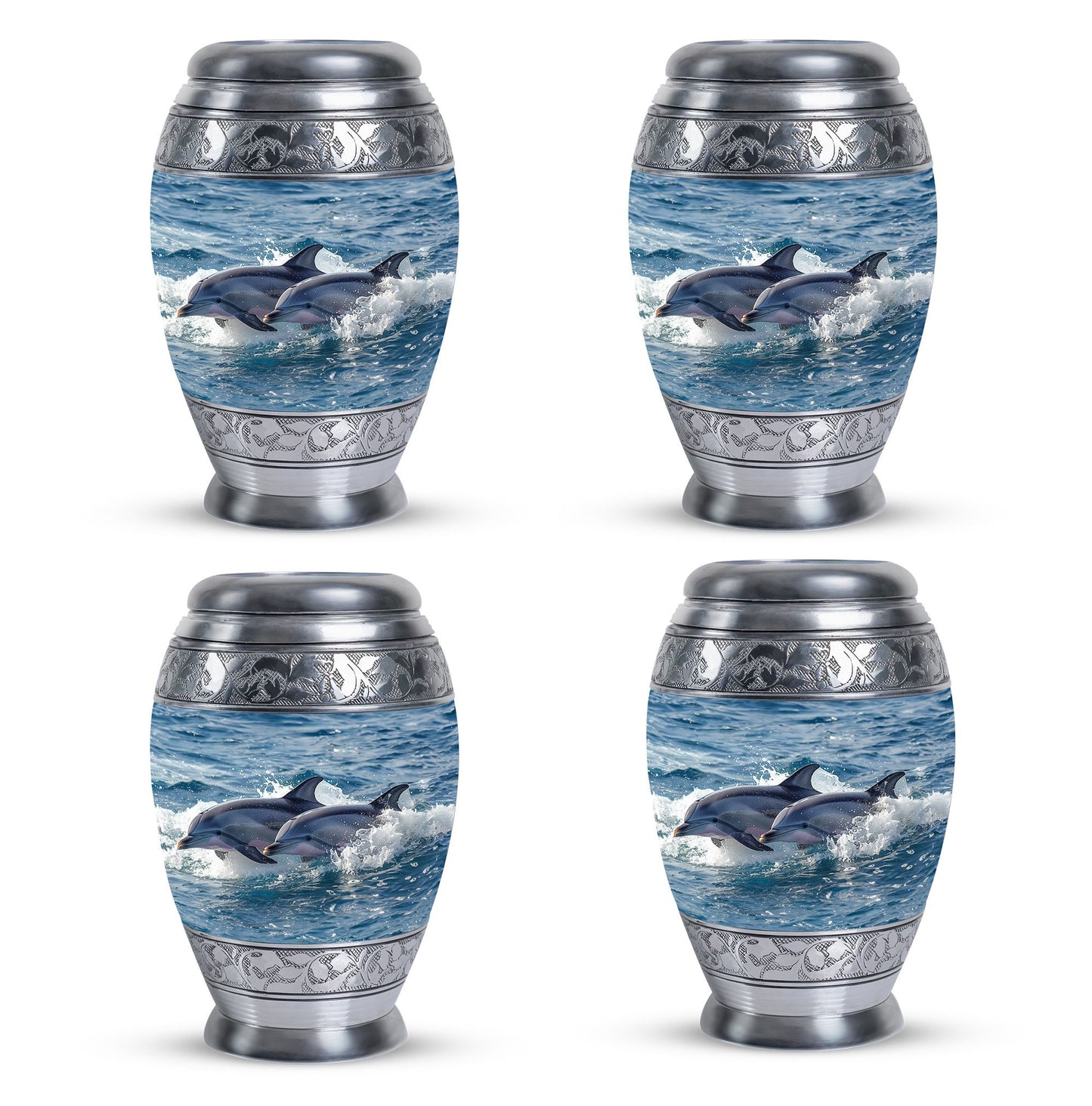 Personalized Dolphin Cremation Urn for Women - 10-inch, 200 cu in - Yatskia
