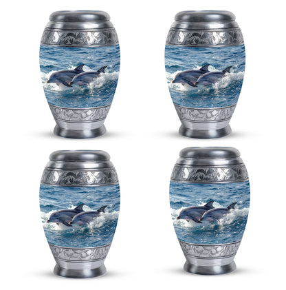 Personalized Dolphin Cremation Urn for Women - 10-inch, 200 cu in - Yatskia