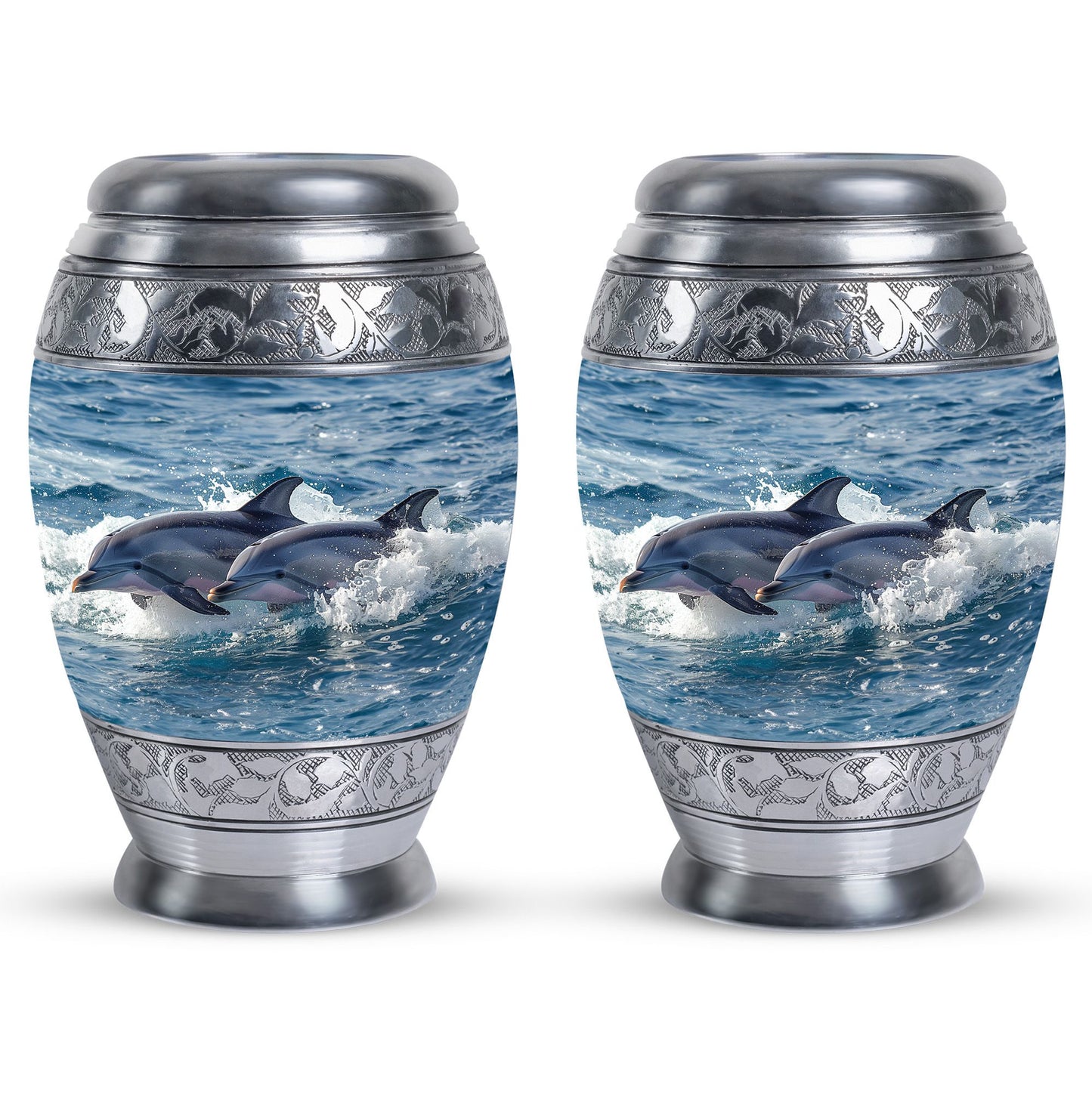 Personalized Dolphin Cremation Urn for Women - 10-inch, 200 cu in - Yatskia