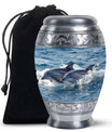 Dolphins Large Urn Memorial - Cremation Keepsake Urn Combo