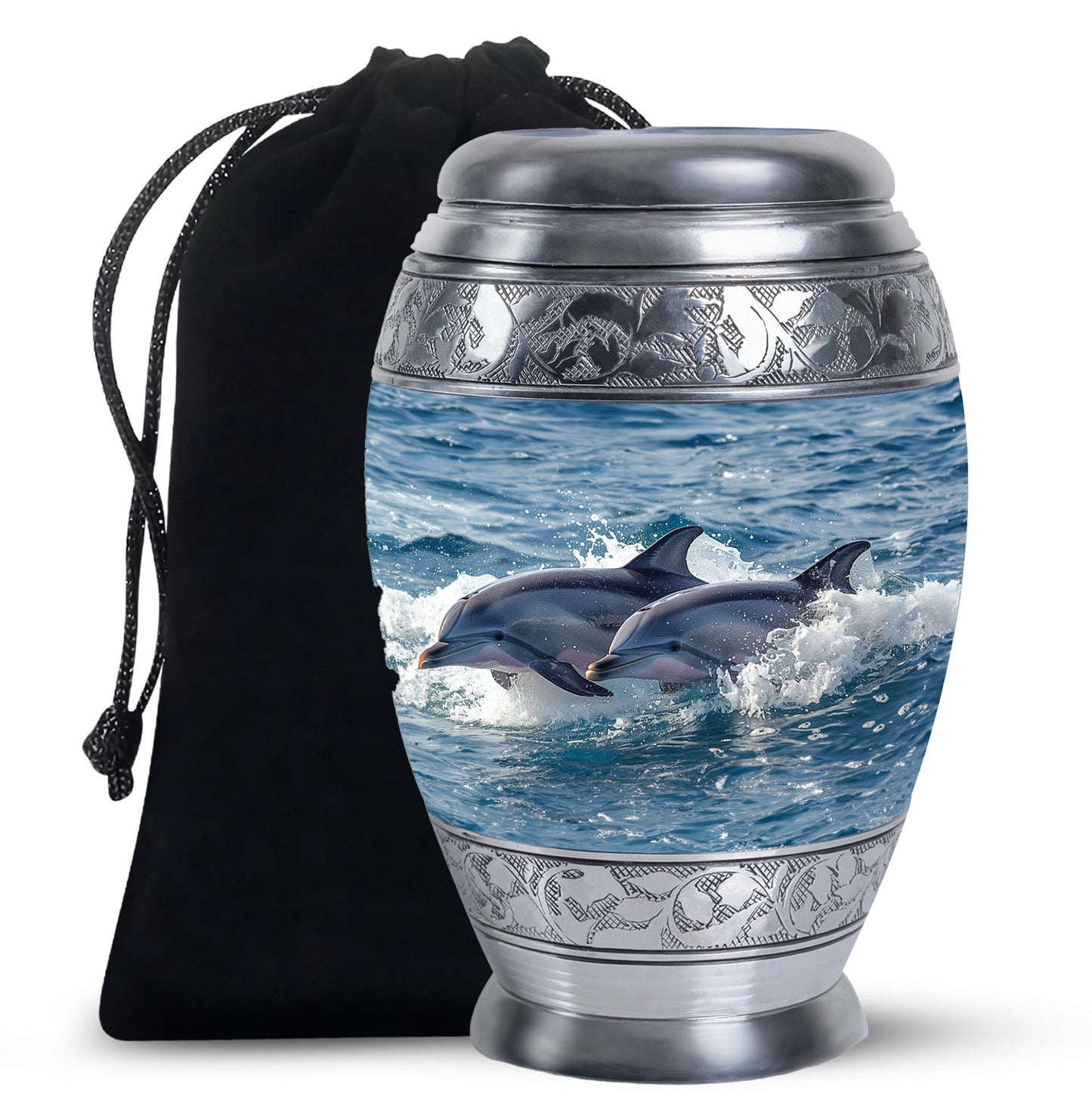 Personalized Dolphin Cremation Urn for Women - 10-inch, 200 cu in - Yatskia