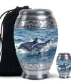 Dolphins Large Urn Memorial - Cremation Keepsake Urn Combo