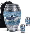 Dolphins Large Urn Memorial - Cremation Keepsake Urn Combo