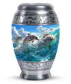 Joyful Dolphins Famiy Urn For Cremation - Funeral Urn for Loved Ones