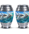 Joyful Dolphins Famiy Urn For Cremation - Funeral Urn for Loved Ones