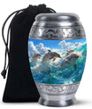 Joyful Dolphins Famiy Urn For Cremation - Funeral Urn for Loved Ones