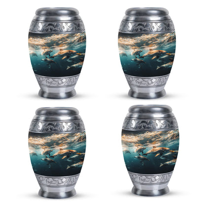 Personalized Dolphin Memorial Urn for Human Ashes - 10-inch, 200 cu in - Yatskia