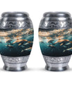 Underwater Dolphin Family Urn For Memorial - Human Ashes Container