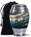 Underwater Dolphin Family Urn For Memorial - Human Ashes Container