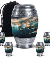 Underwater Dolphin Family Urn For Memorial - Human Ashes Container