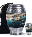 Underwater Dolphin Family Urn For Memorial - Human Ashes Container