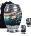 Underwater Dolphin Family Urn For Memorial - Human Ashes Container