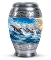 Dolphins Memorial Urn For Women - Artistic Funeral Urn for Sale