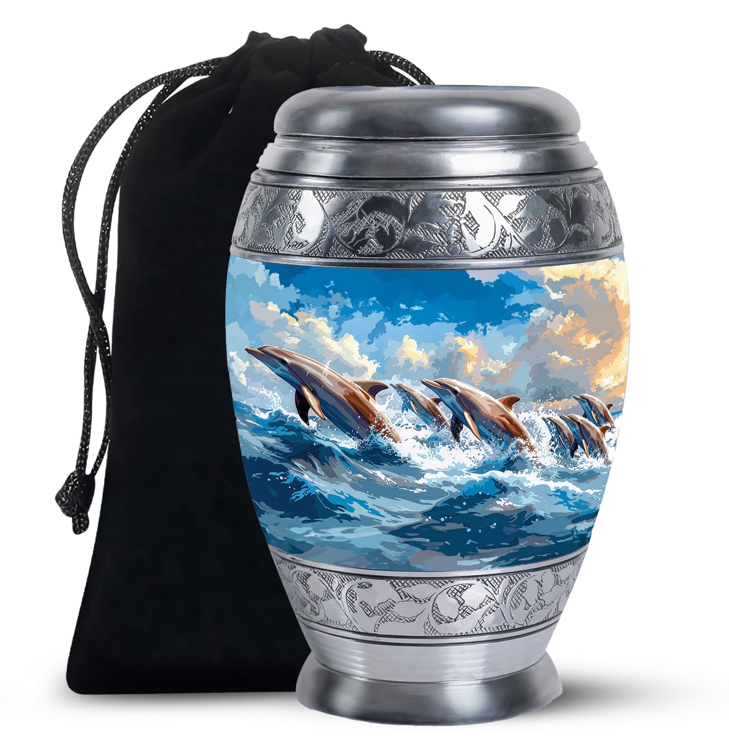 Personalized Artistic Memorial Urn for Women - 10-inch, 200 cu in - Yatskia