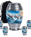Dolphins Memorial Urn For Women - Artistic Funeral Urn for Sale