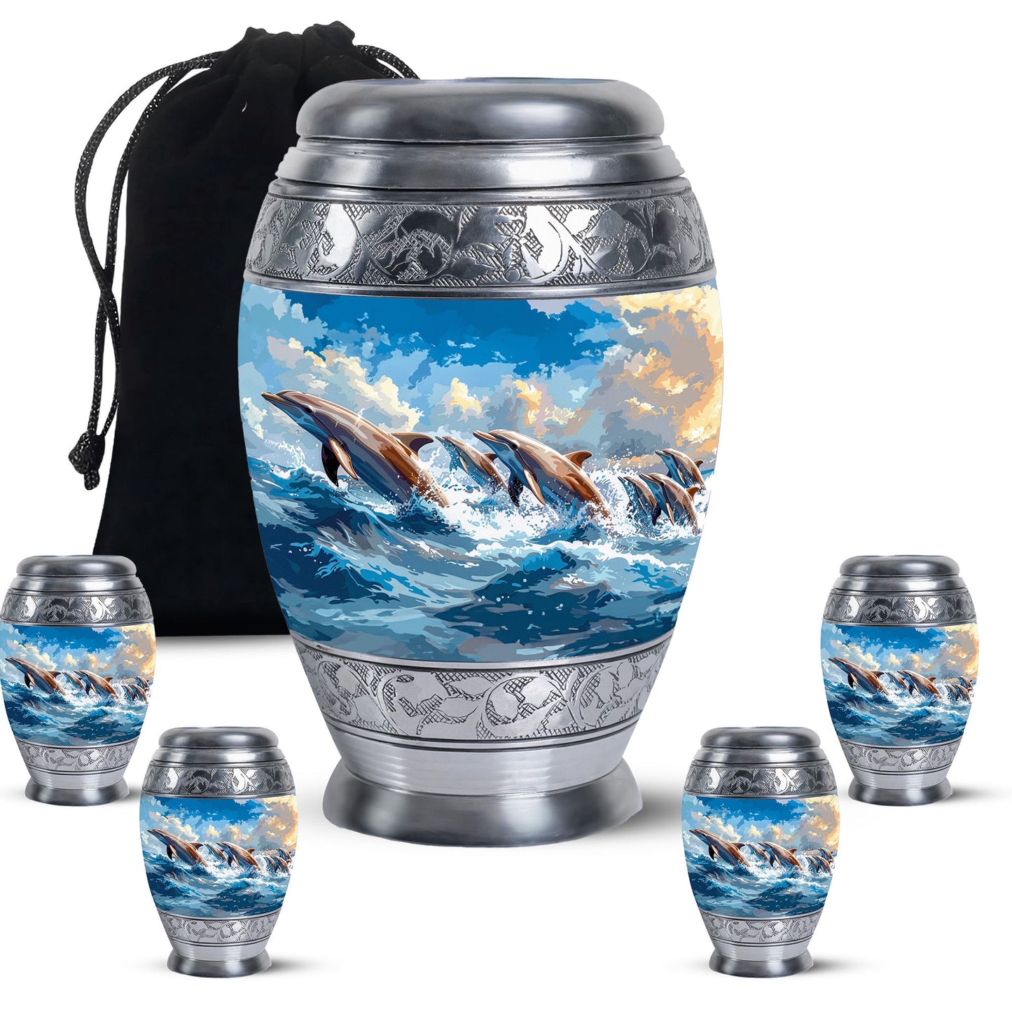 Personalized Artistic Memorial Urn for Women - 10-inch, 200 cu in - Yatskia