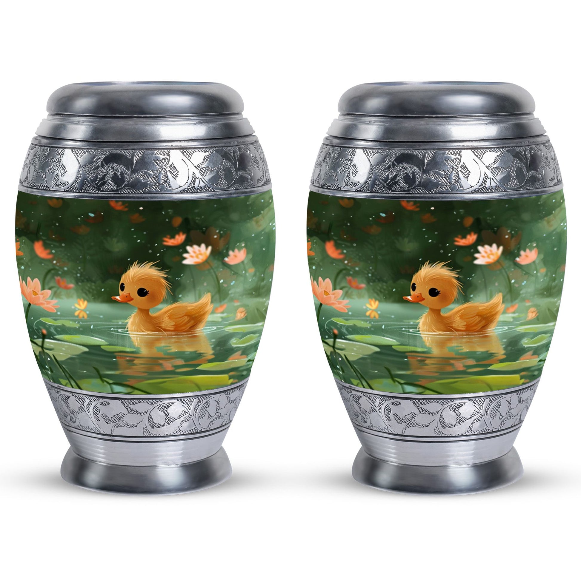 Animated Duckling's Urn For Adults - Duck Funeral Cremation Urn For Ashes