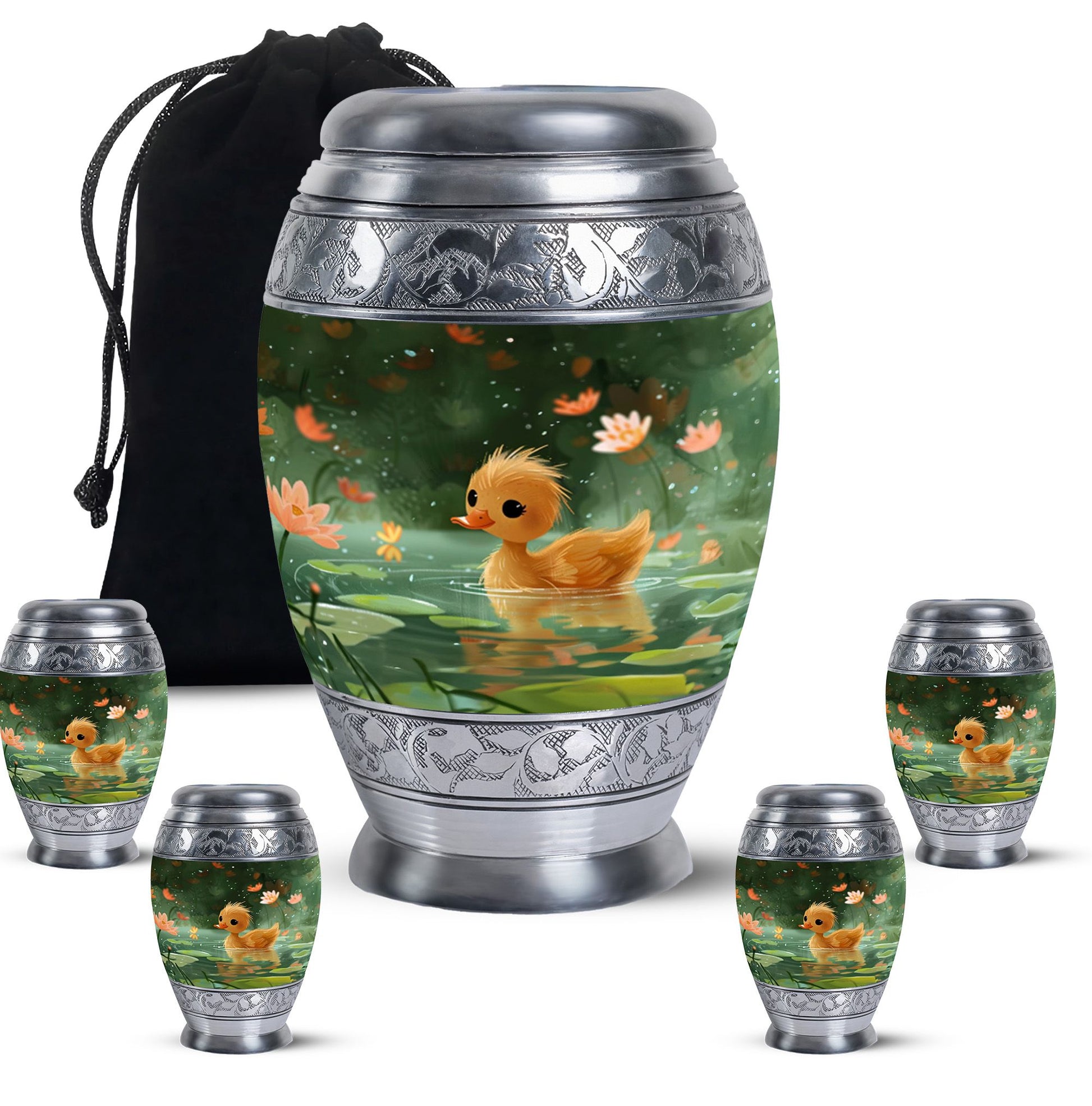 Animated Duckling's Urn For Adults - Duck Funeral Cremation Urn For Ashes