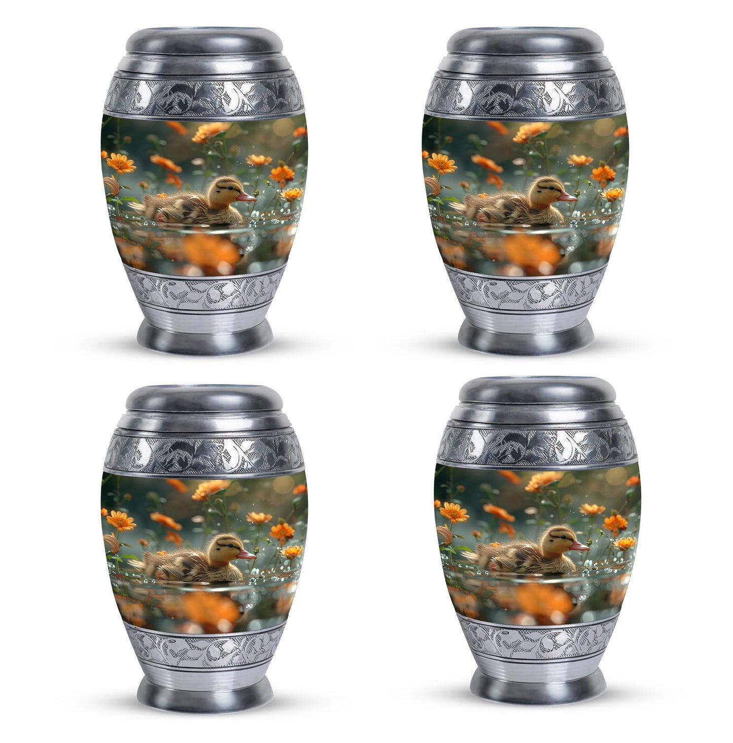 Personalized Flower Memorial Urn for Women - 10-inch, 200 cu in - Yatskia