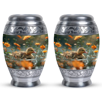 Personalized Flower Memorial Urn for Women - 10-inch, 200 cu in - Yatskia