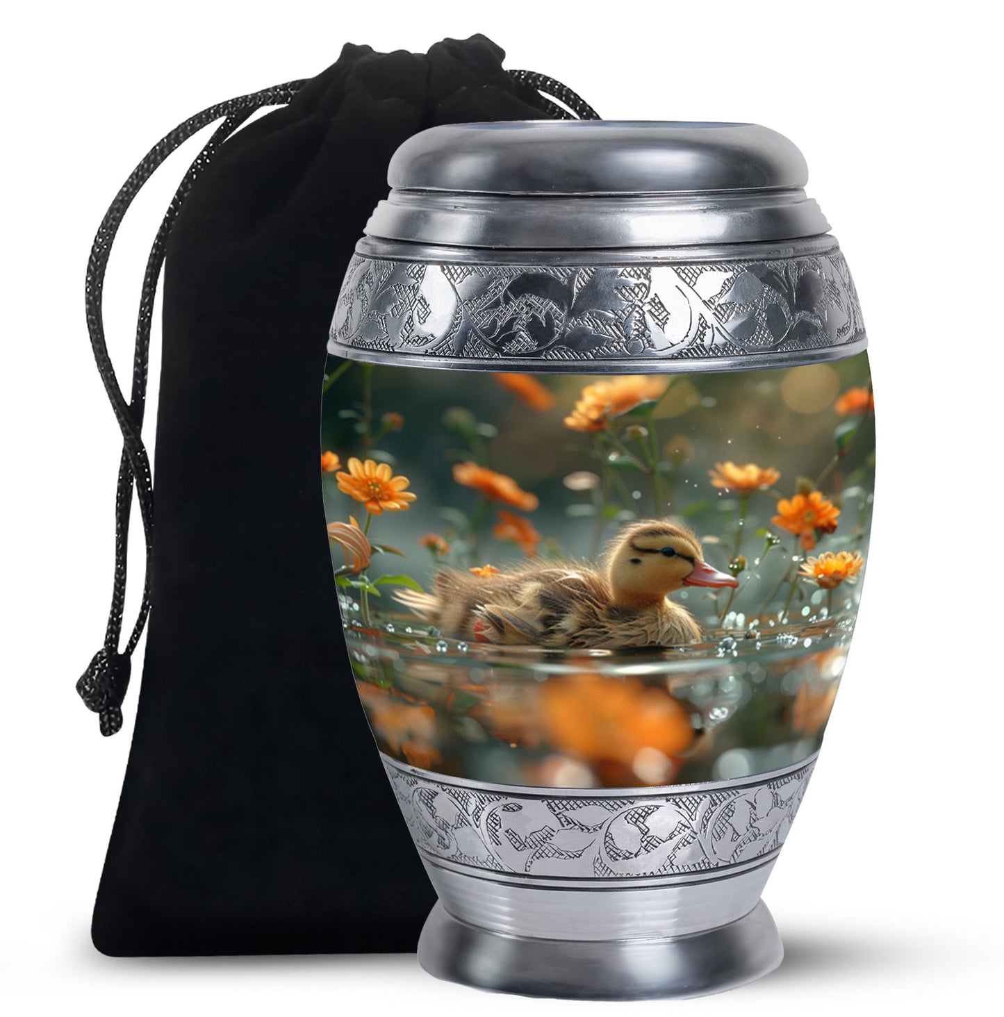 Personalized Flower Memorial Urn for Women - 10-inch, 200 cu in - Yatskia