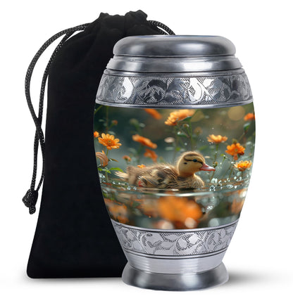 Personalized Flower Memorial Urn for Women - 10-inch, 200 cu in - Yatskia