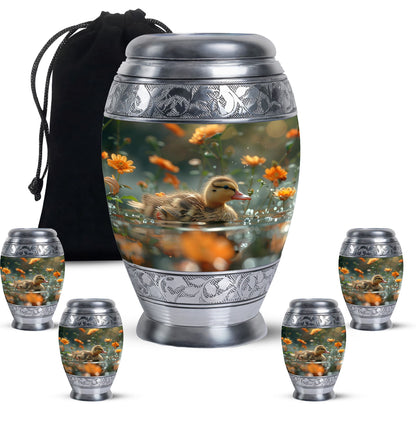 Personalized Flower Memorial Urn for Women - 10-inch, 200 cu in - Yatskia