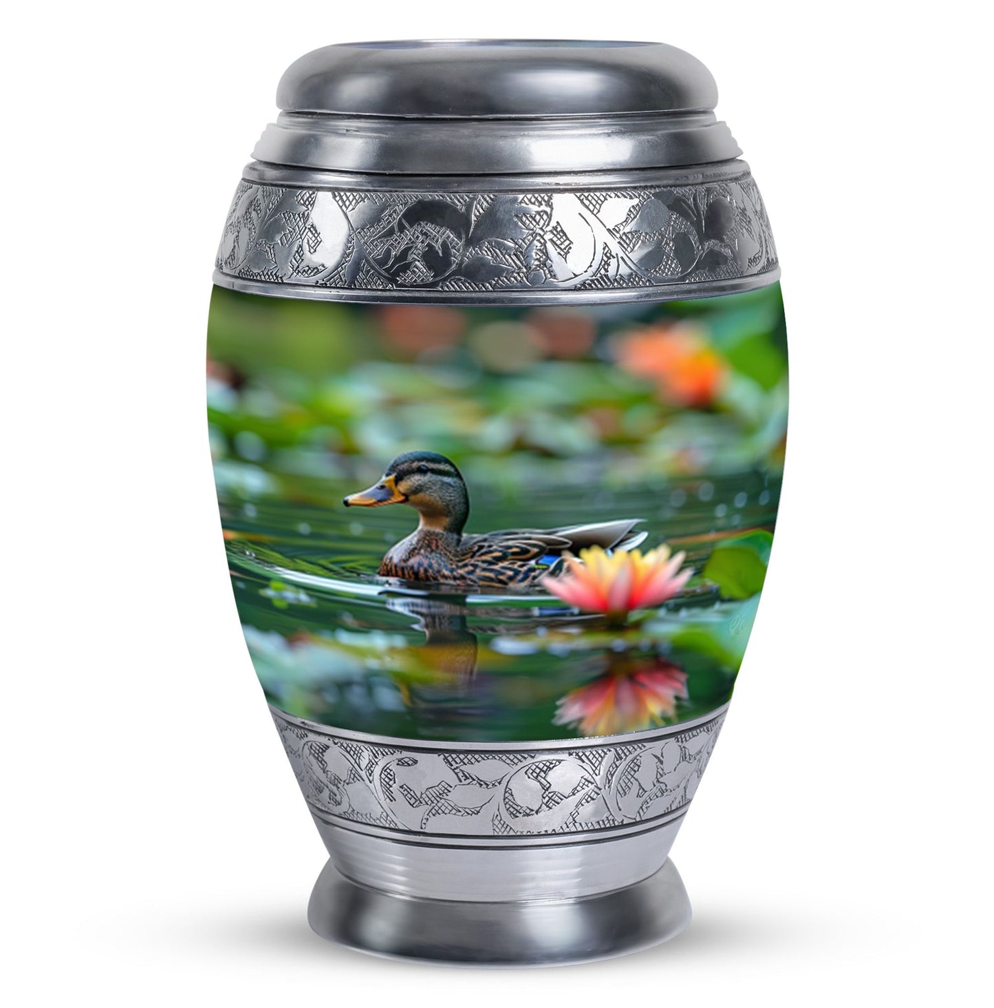 Green Personalized Bird Cremation Urn for Men & Women - 10-inch, 200 cu in - Yatskia