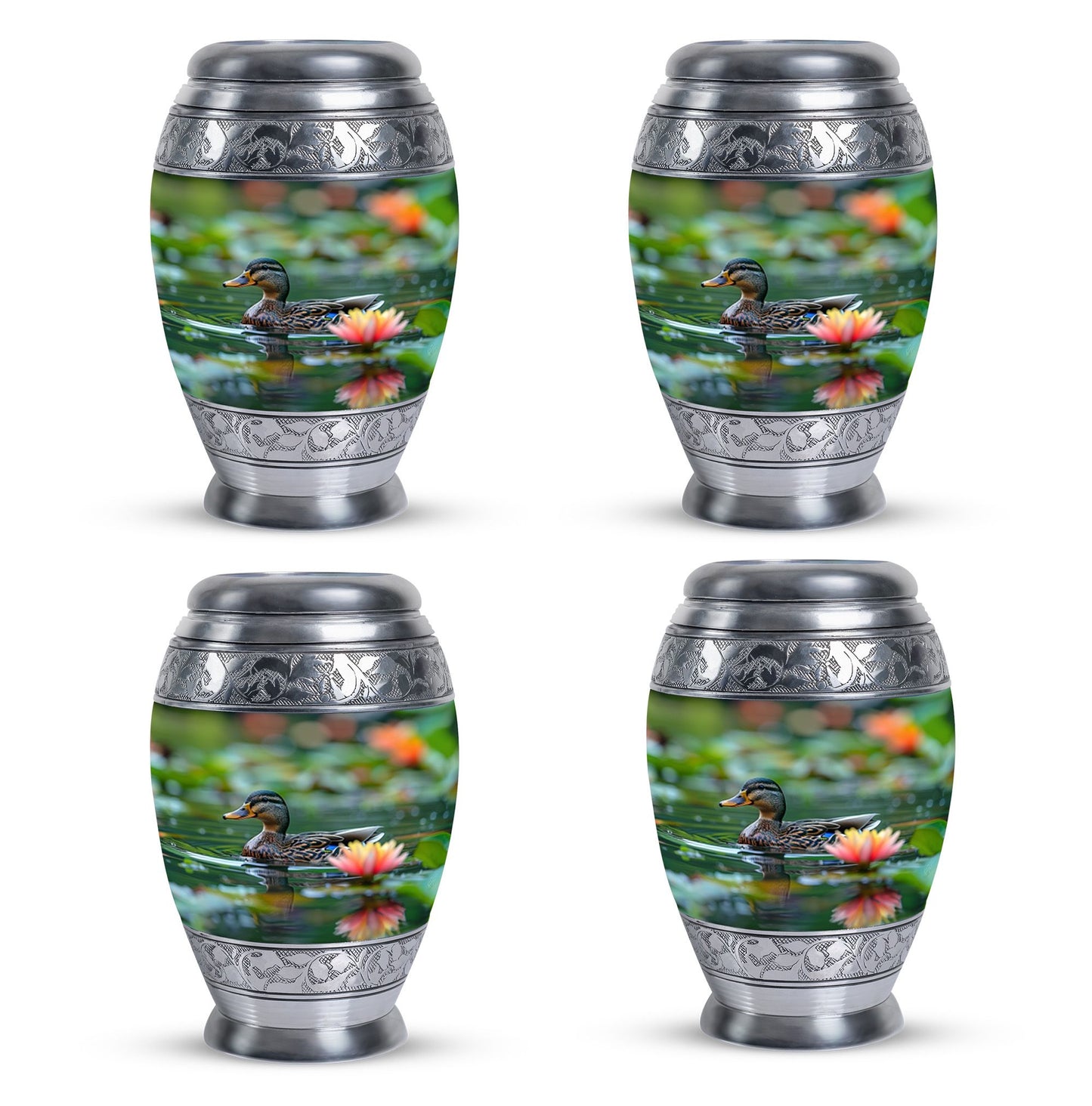 Green Personalized Bird Cremation Urn for Men & Women - 10-inch, 200 cu in - Yatskia