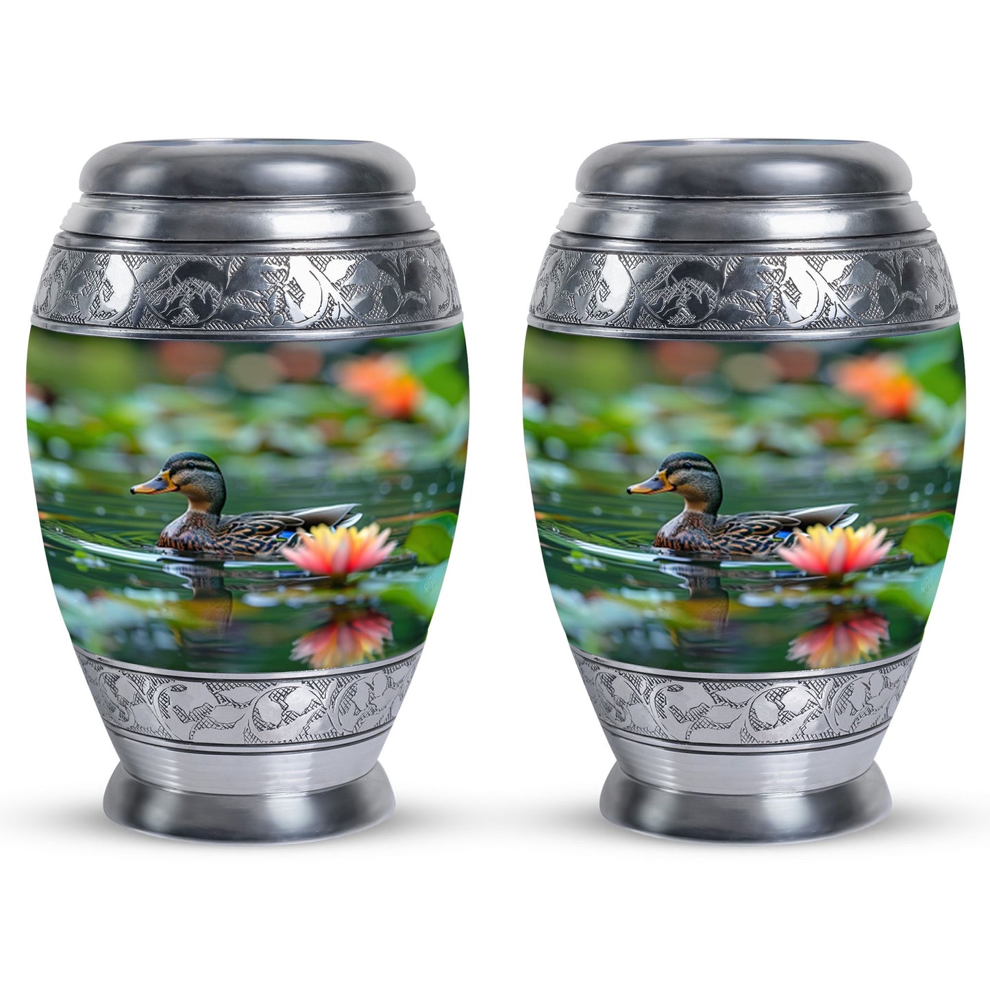 Green Personalized Bird Cremation Urn for Men & Women - 10-inch, 200 cu in - Yatskia