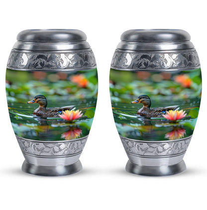 Green Personalized Bird Cremation Urn for Men & Women - 10-inch, 200 cu in - Yatskia
