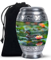 Duck Funeral Urn For Ashes - Green Cremation Urn For Men & Women