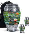 Duck Funeral Urn For Ashes - Green Cremation Urn For Men & Women