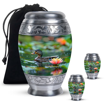 Green Personalized Bird Cremation Urn for Men & Women - 10-inch, 200 cu in - Yatskia