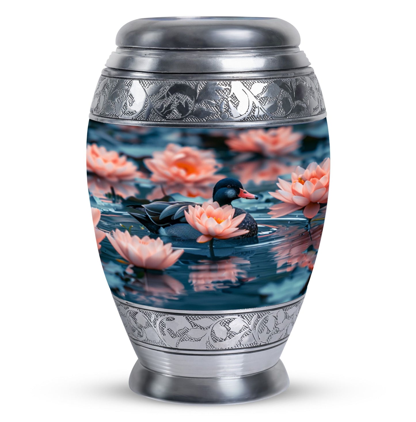 Personalized Flower Cremation Urn for Human Ashes - 10-inch, 200 cu in - Yatskia