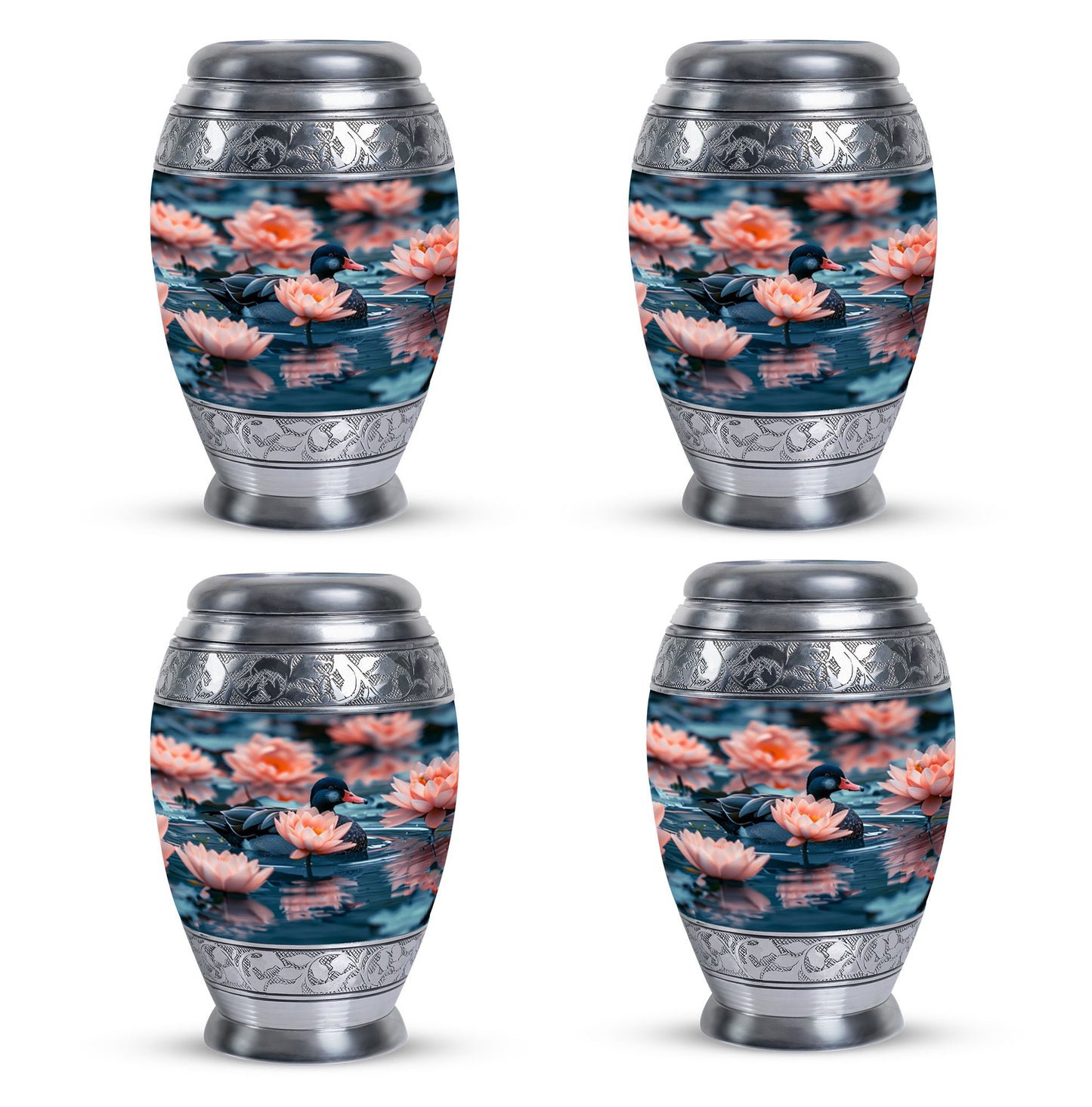 Personalized Flower Cremation Urn for Human Ashes - 10-inch, 200 cu in - Yatskia