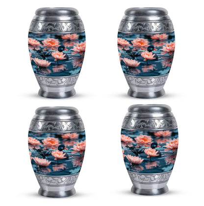 Personalized Flower Cremation Urn for Human Ashes - 10-inch, 200 cu in - Yatskia