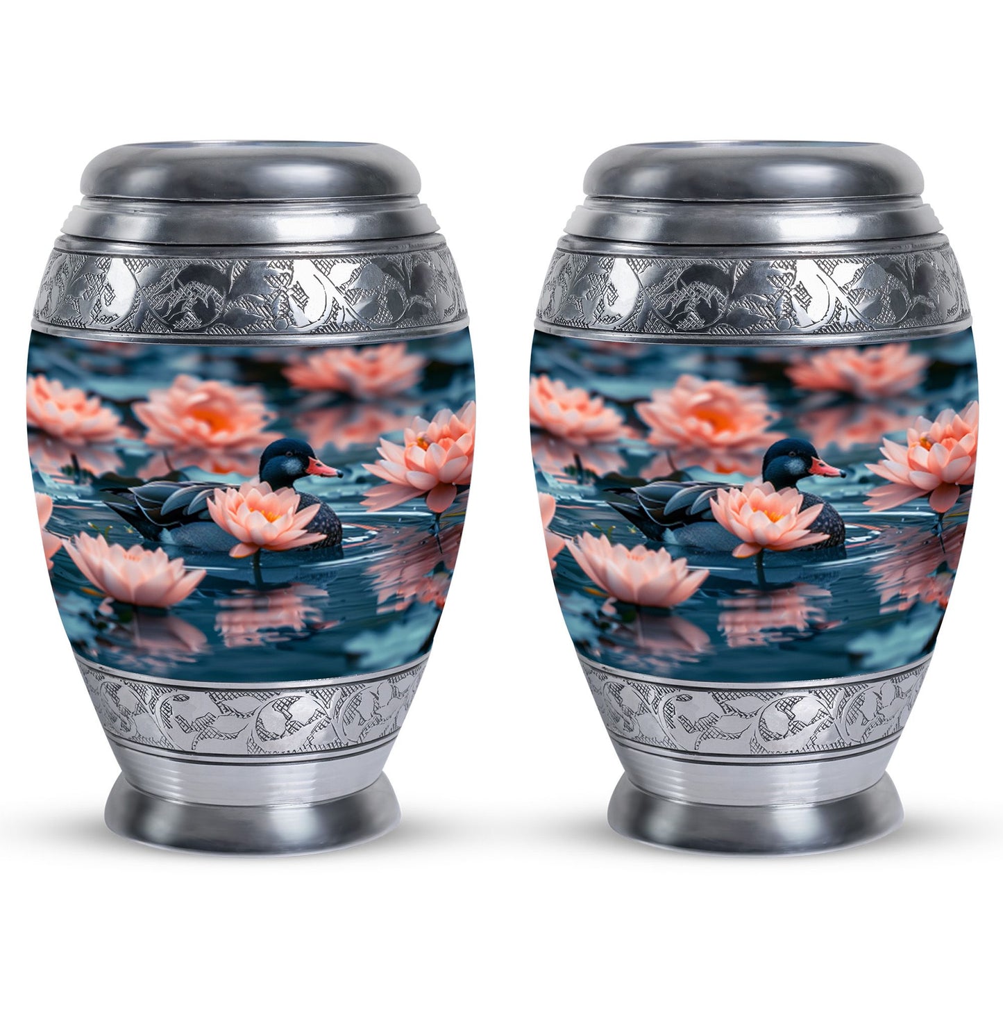 Personalized Flower Cremation Urn for Human Ashes - 10-inch, 200 cu in - Yatskia