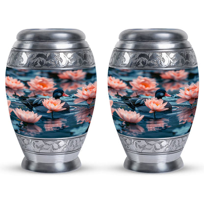 Personalized Flower Cremation Urn for Human Ashes - 10-inch, 200 cu in - Yatskia