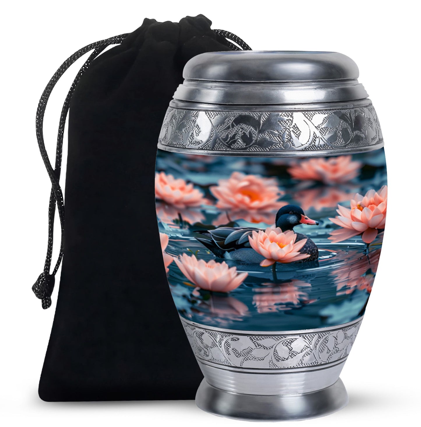 Personalized Flower Cremation Urn for Human Ashes - 10-inch, 200 cu in - Yatskia