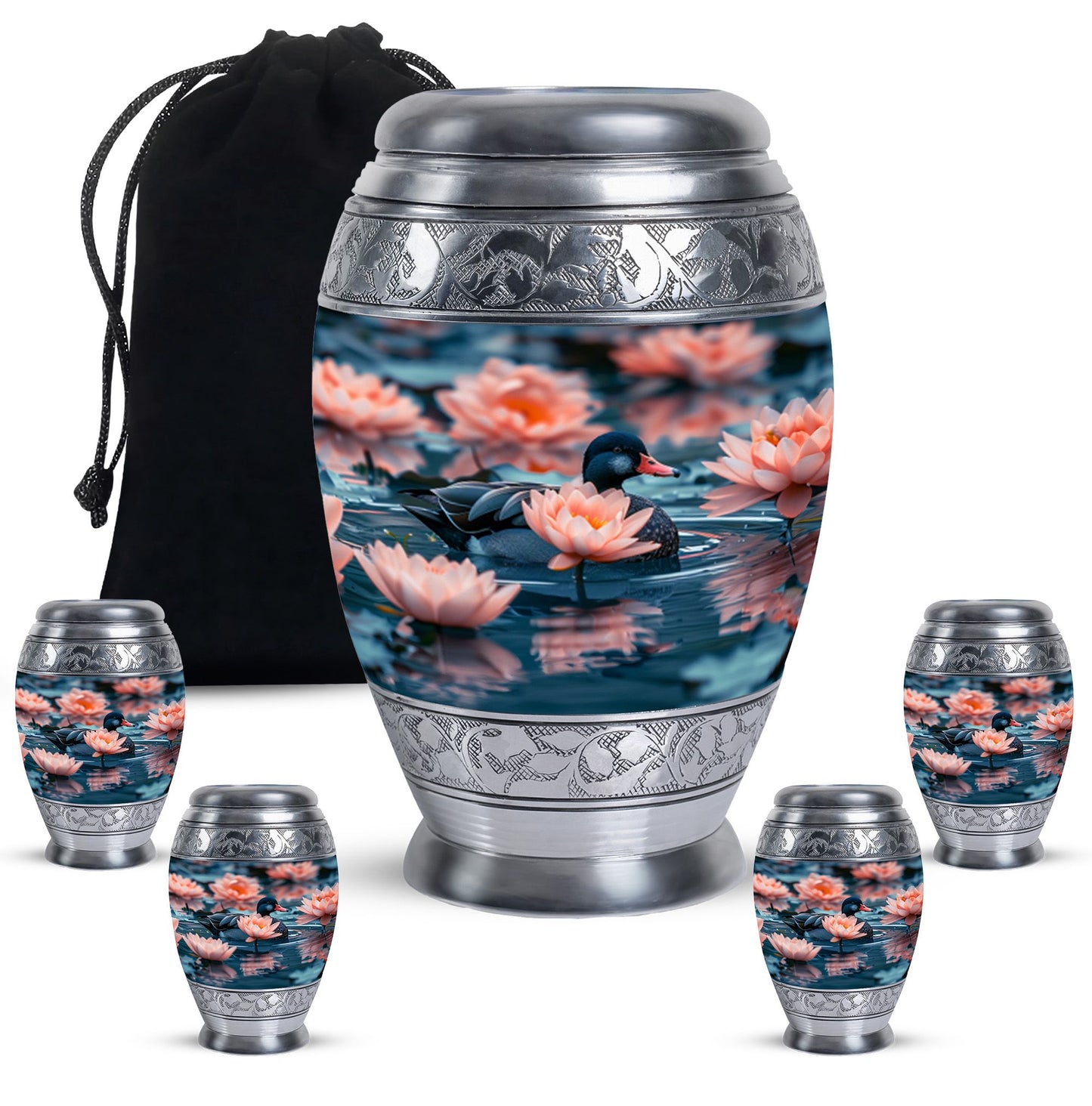 Personalized Flower Cremation Urn for Human Ashes - 10-inch, 200 cu in - Yatskia