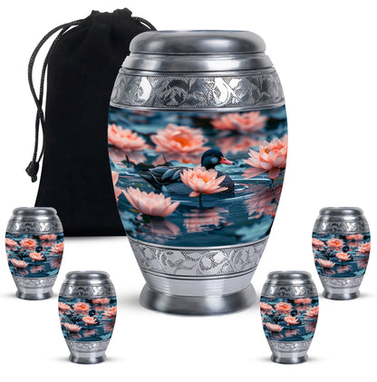 Personalized Flower Cremation Urn for Human Ashes - 10-inch, 200 cu in - Yatskia