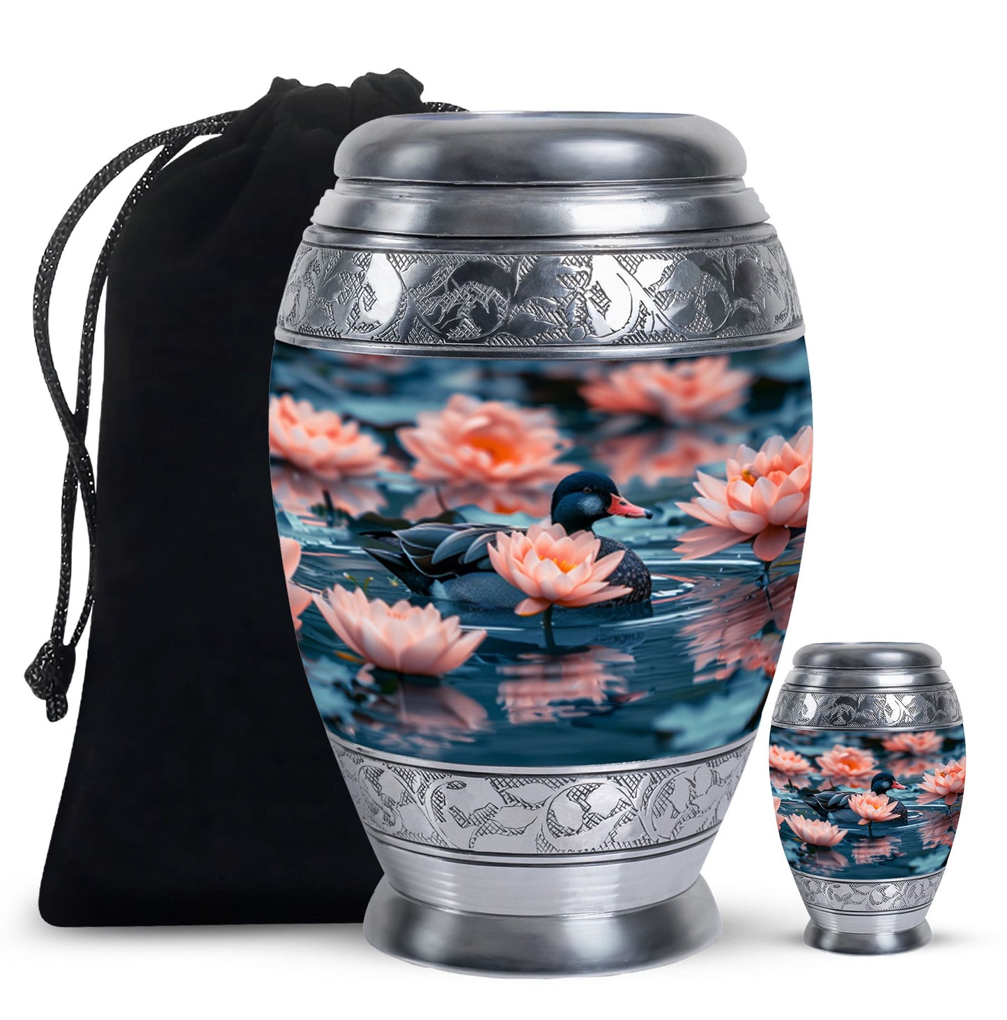 Personalized Flower Cremation Urn for Human Ashes - 10-inch, 200 cu in - Yatskia