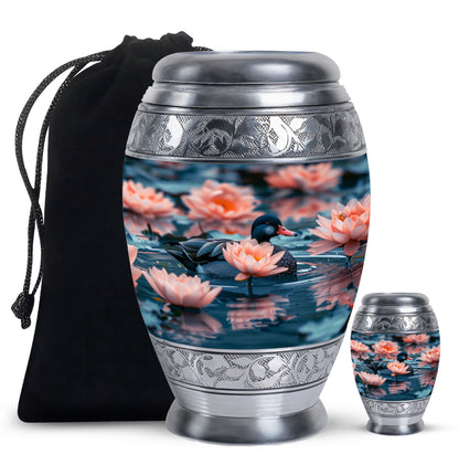 Personalized Flower Cremation Urn for Human Ashes - 10-inch, 200 cu in - Yatskia