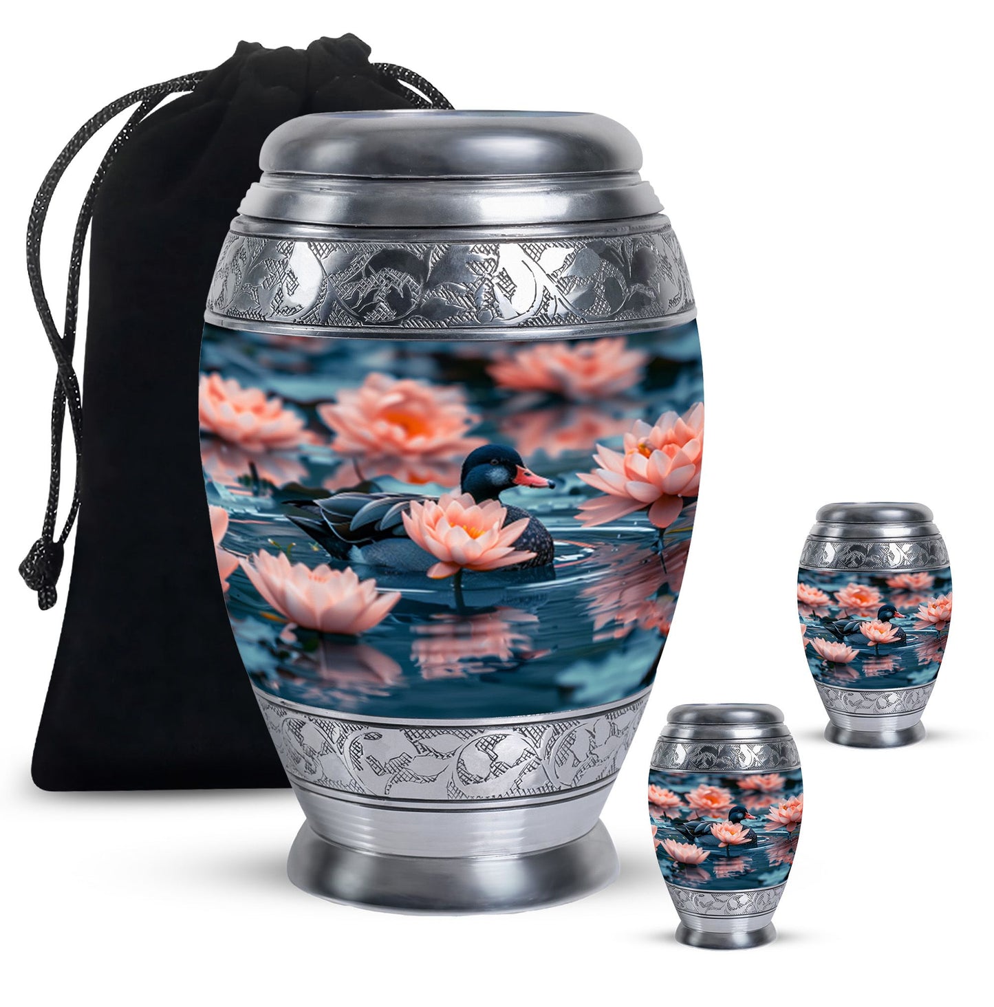 Personalized Flower Cremation Urn for Human Ashes - 10-inch, 200 cu in - Yatskia