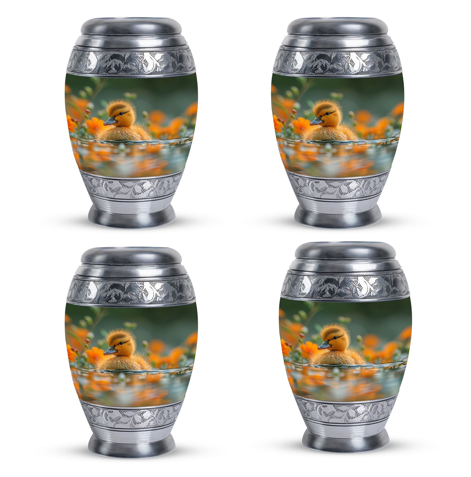 Golden Duckling Memorial Urn Set - Duck Cremation Urn For Ashes