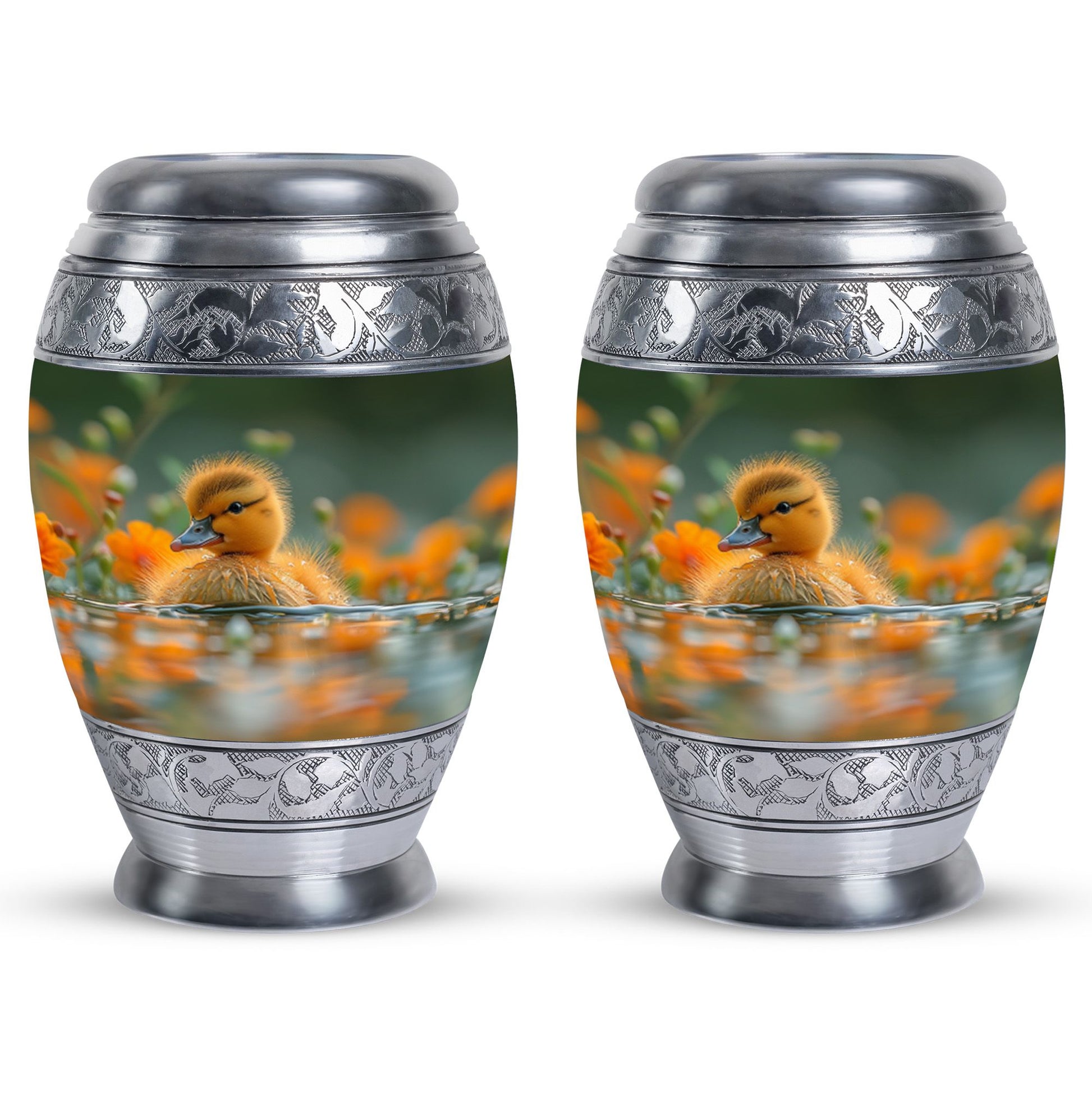 Golden Duckling Memorial Urn Set - Duck Cremation Urn For Ashes