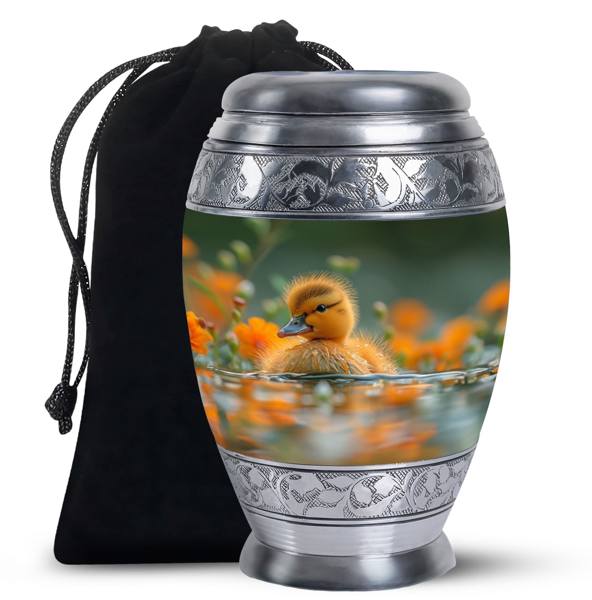 Golden Duckling Memorial Urn Set - Duck Cremation Urn For Ashes