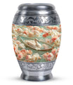 White Duck Funeral Urn - Mesmerizing Lotus Floral Urn For Ashes