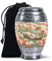 White Duck Funeral Urn - Mesmerizing Lotus Floral Urn For Ashes
